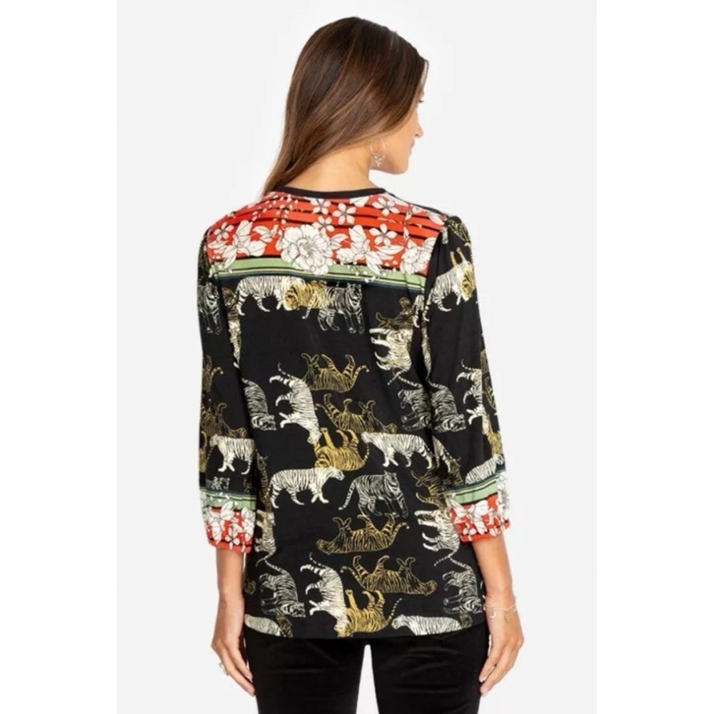 Johnny Was X-Small Teeger Knit Puff Sleeve Top Soft Bamboo Stretch Womens